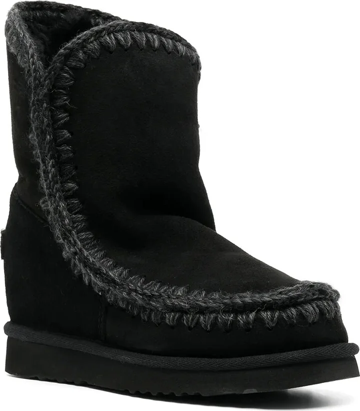 Crochet Stitch-Trim Wedge Boots - Image 2