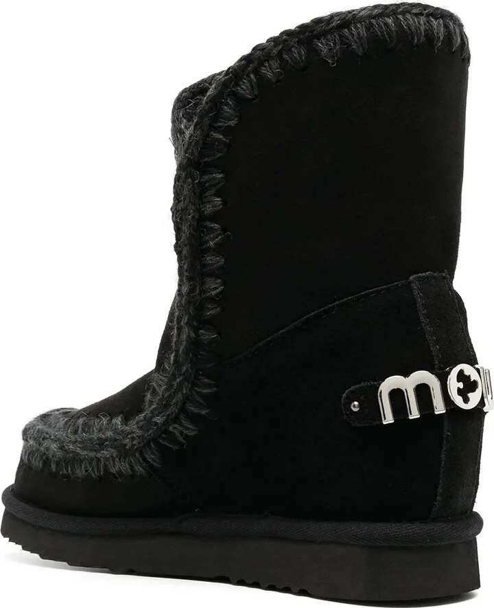 Crochet Stitch-Trim Wedge Boots - Image 3