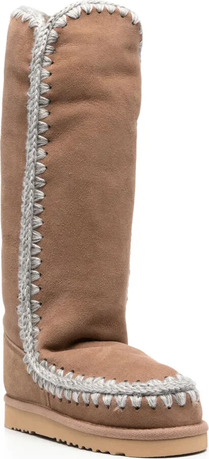 Crochet-Trim Suede Boots - Image 2