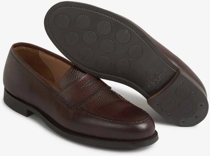 Crockett & Jones Grained Leather Loafers - Image 4