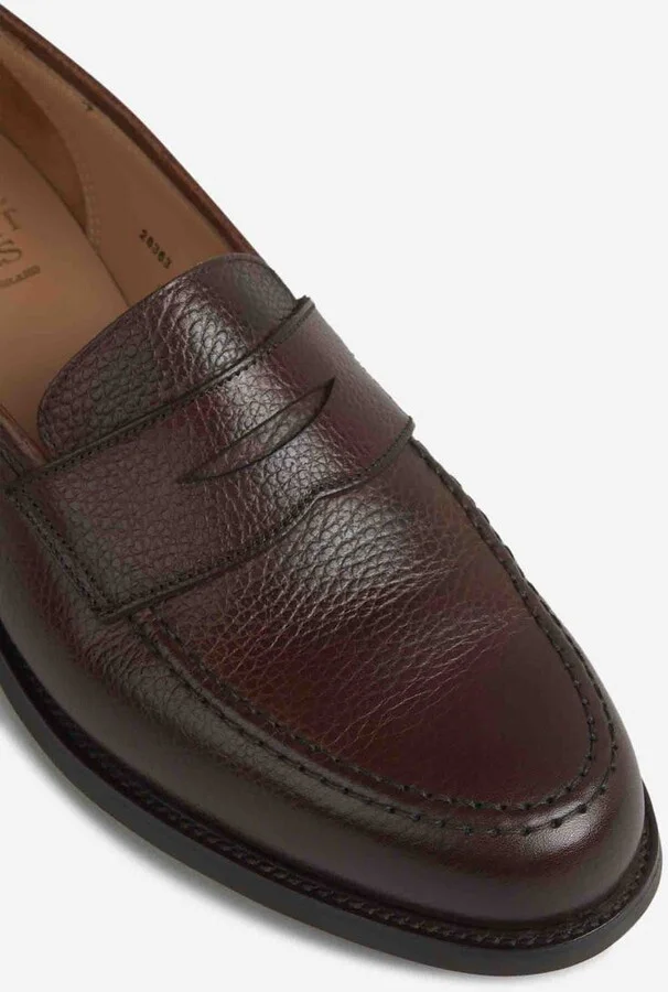 Crockett & Jones Grained Leather Loafers - Image 5
