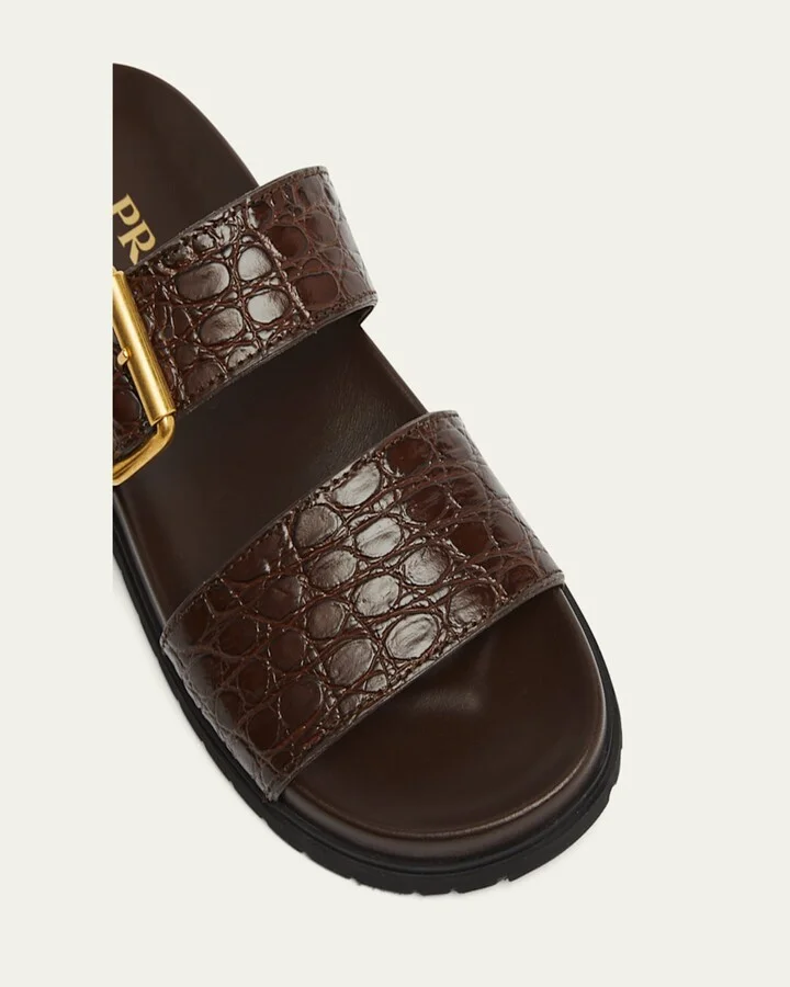 Croco Buckle Dual-Band Comfort Sandals - Image 3