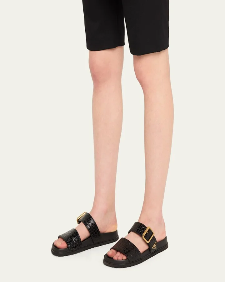 Croco Buckle Dual-Band Comfort Sandals - Image 8