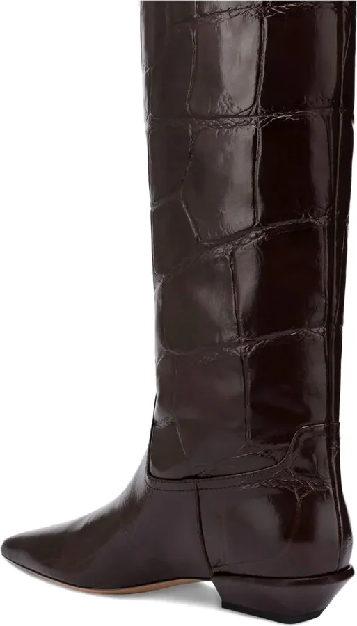 Croco-Embossed Leather Boots - Image 3