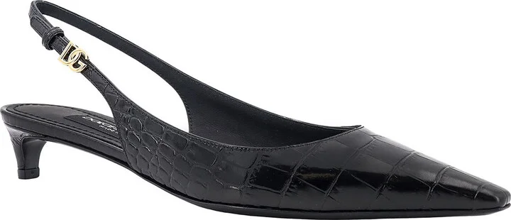 Croco Print Leather Slingback - Image 2