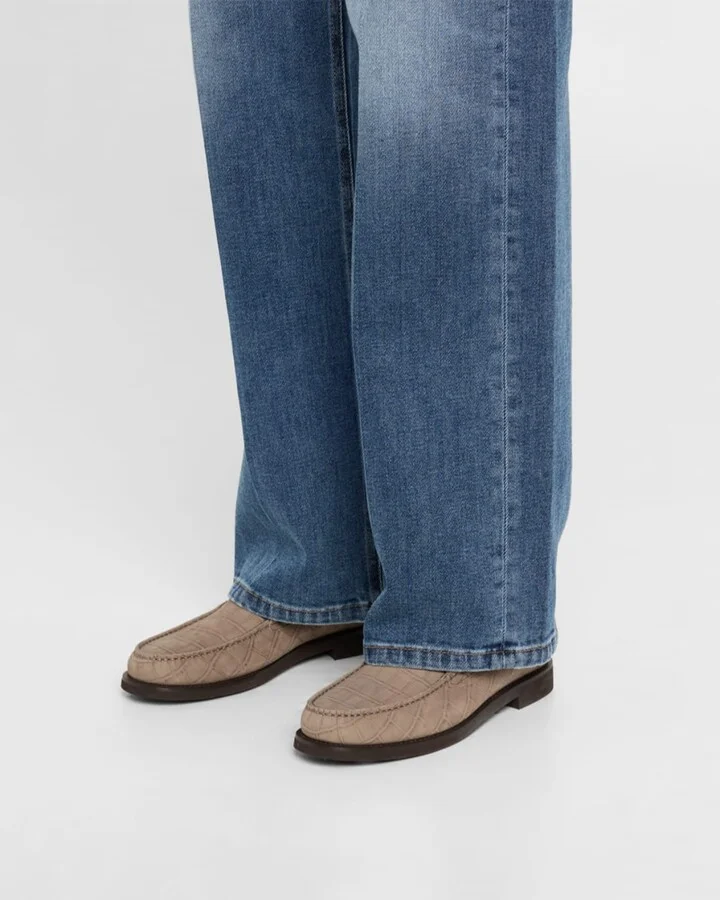 Croco Suede Monili Easy Loafers - Image 2