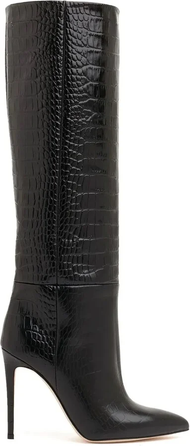 Crocodile-Effect 105mm Knee-Length Boots