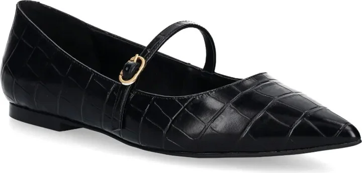 Crocodile-Effect Ballet Flats - Image 2