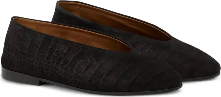 Crocodile-Effect Ballet Flats - Image 2