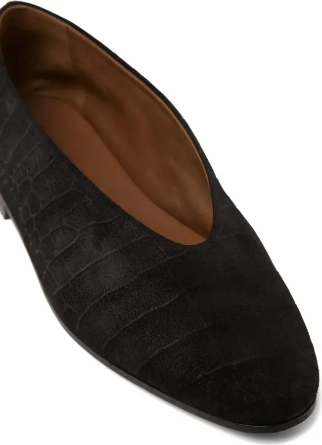 Crocodile-Effect Ballet Flats - Image 4