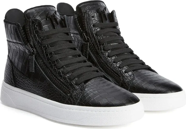 Crocodile-Effect High-Top Sneakers - Image 2