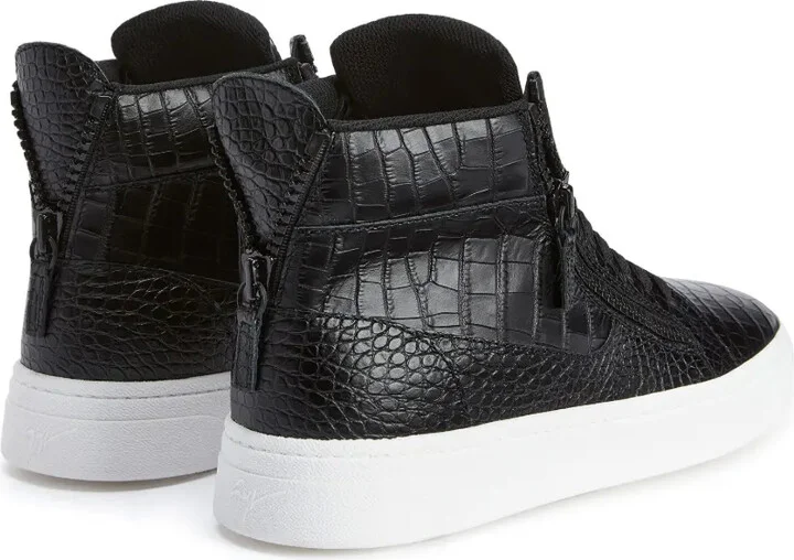 Crocodile-Effect High-Top Sneakers - Image 3