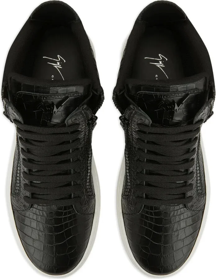 Crocodile-Effect High-Top Sneakers - Image 4