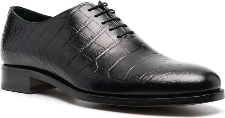 Crocodile-Effect Lace-Up Shoes - Image 2