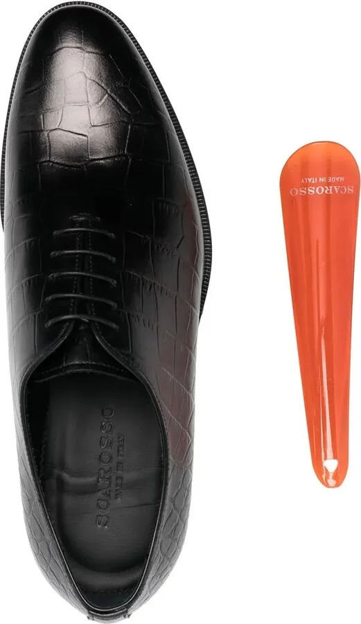 Crocodile-Effect Lace-Up Shoes - Image 4