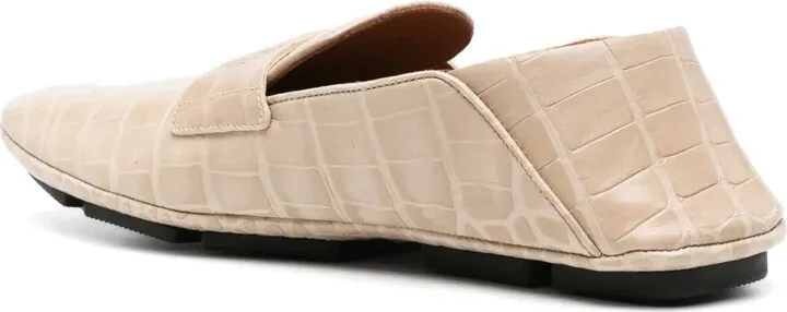 Crocodile-Effect Leather Loafers - Image 3