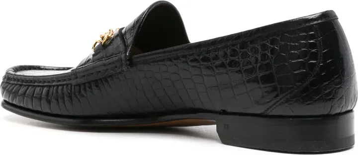 Crocodile-Effect Leather Loafers - Image 3
