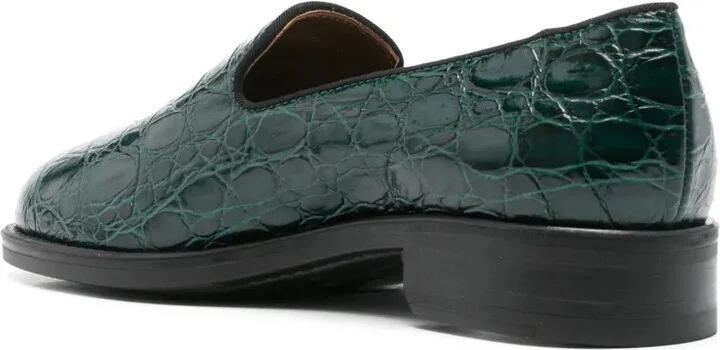 Crocodile-Effect Leather Loafers - Image 3