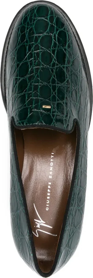 Crocodile-Effect Leather Loafers - Image 4