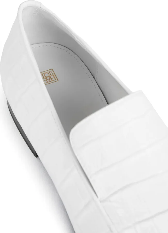 Crocodile-Effect Leather Loafers - Image 3