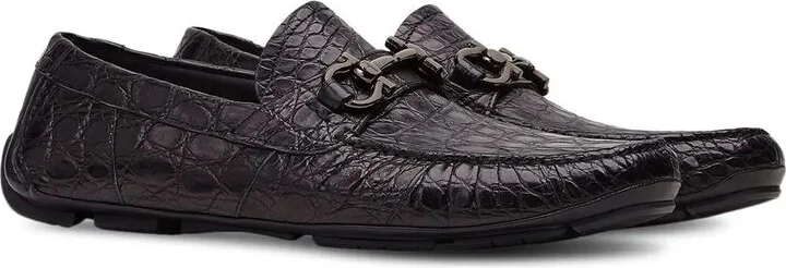Crocodile-Effect Leather Loafers - Image 2