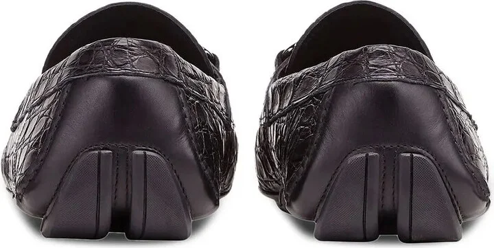 Crocodile-Effect Leather Loafers - Image 3