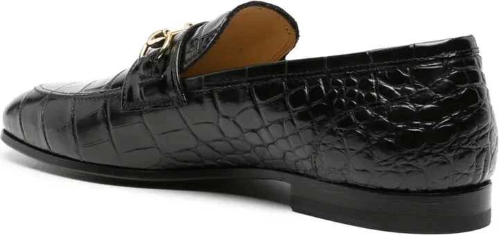Crocodile-Effect Leather Loafers - Image 3