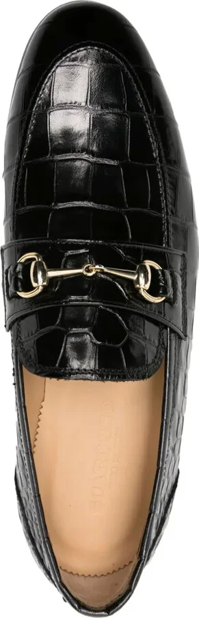 Crocodile-Effect Leather Loafers - Image 4