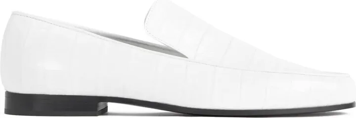 Crocodile-Effect Leather Loafers
