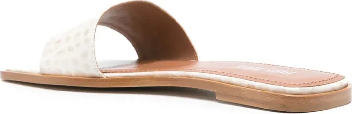 Crocodile-Effect Leather Sandals - Image 3