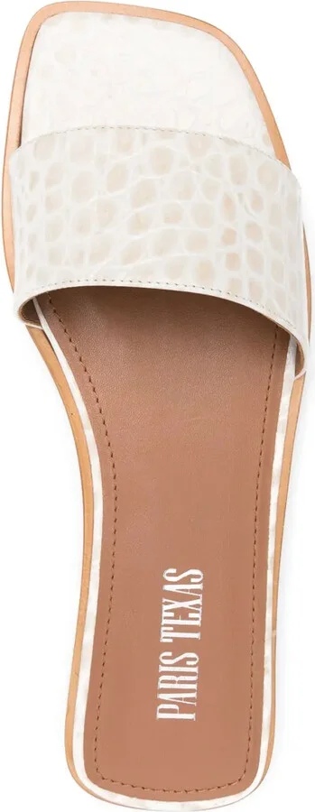 Crocodile-Effect Leather Sandals - Image 4