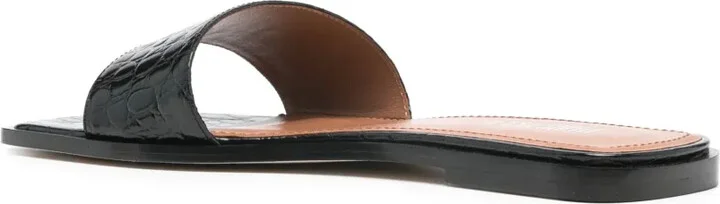 Crocodile-Effect Leather Sandals - Image 3