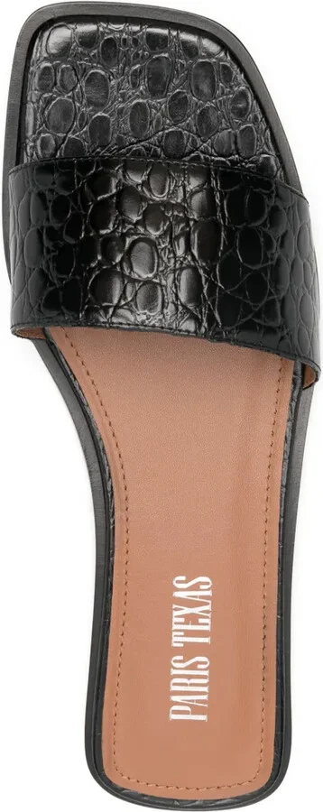 Crocodile-Effect Leather Sandals - Image 4