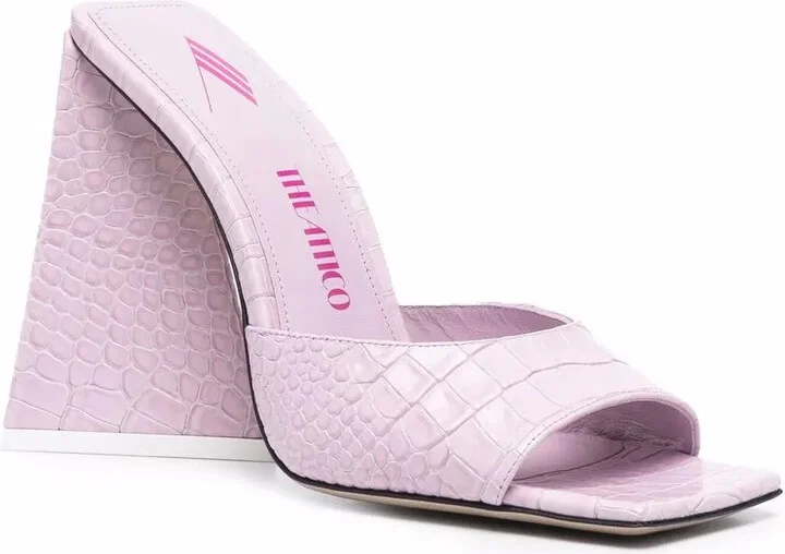 Crocodile-Effect Leather Sandals - Image 2