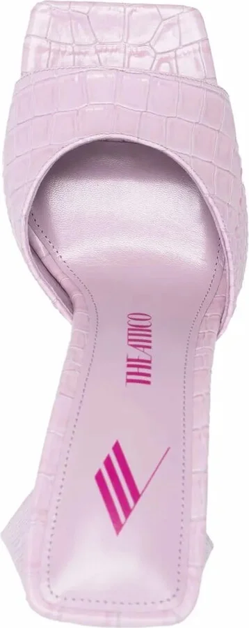 Crocodile-Effect Leather Sandals - Image 4