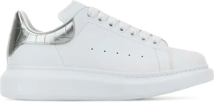 Crocodile-Effect Leather Sneakers