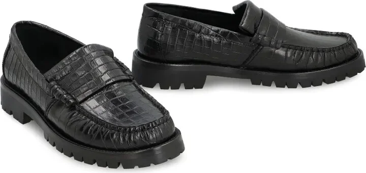 Crocodile-Effect Loafers - Image 2