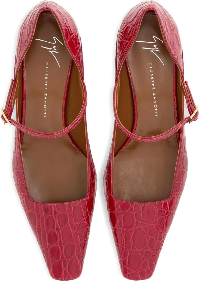 crocodile-effect Mary Jane pumps - Image 3