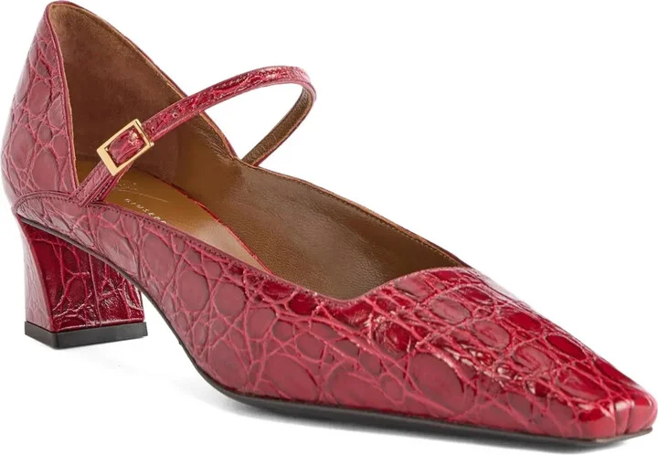 crocodile-effect Mary Jane pumps