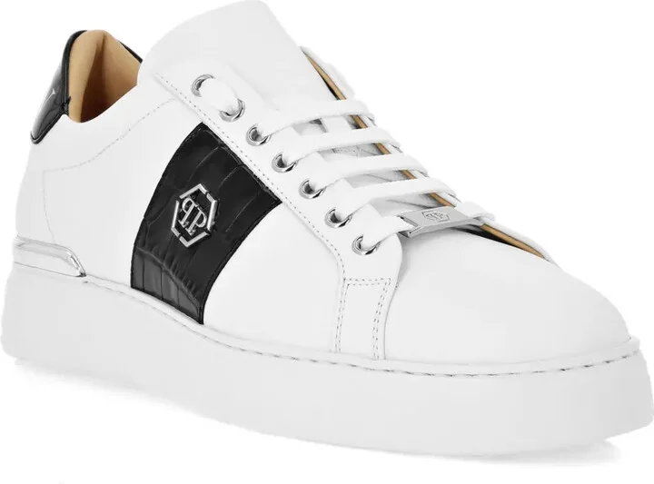 Crocodile-Effect Panelled Sneakers - Image 2