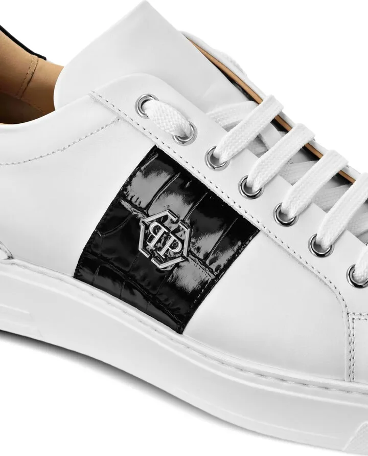 Crocodile-Effect Panelled Sneakers - Image 4