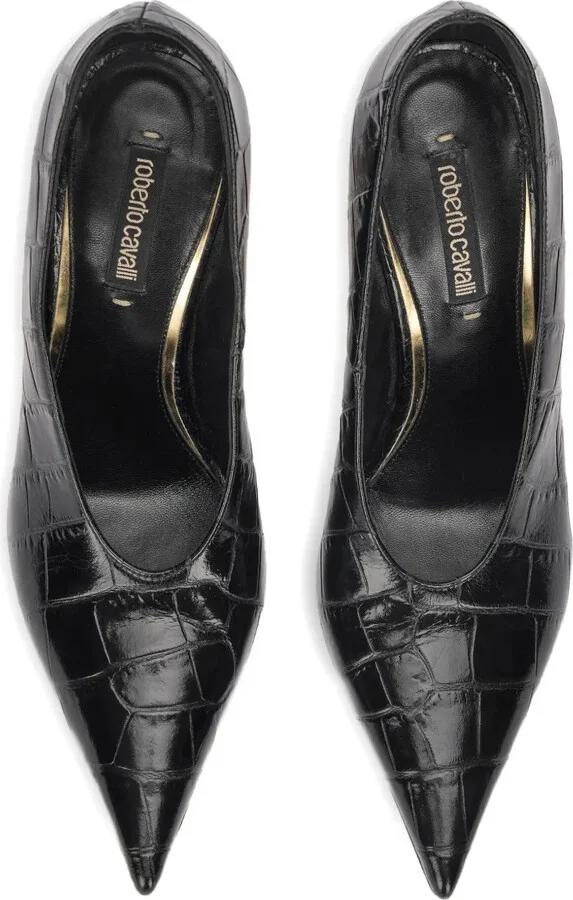 Crocodile-Effect Pointed-Toe Pumps - Image 3