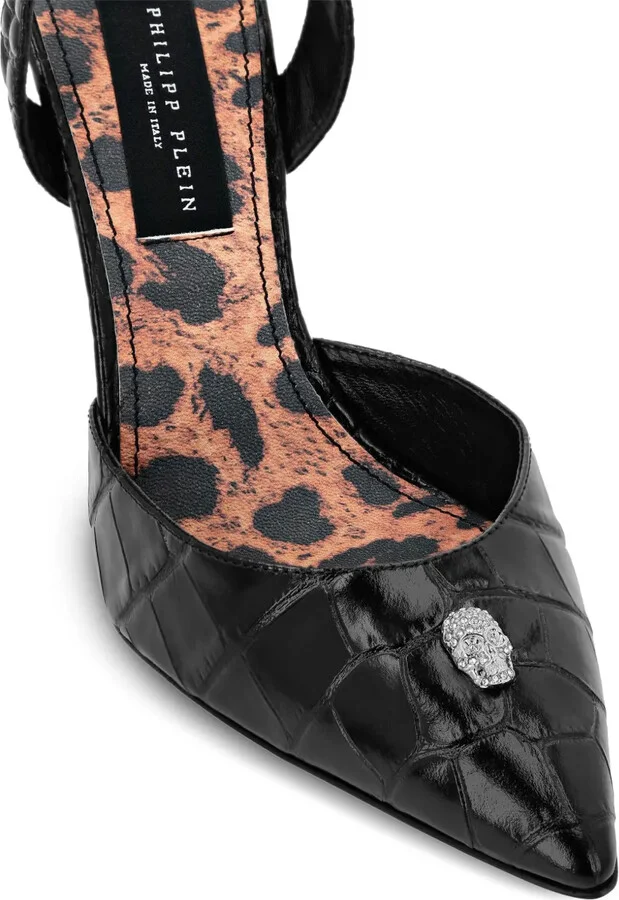 Crocodile Effect Slingback Pumps - Image 4