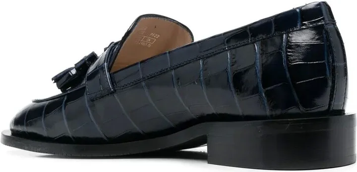 Crocodile-Effect Tasseled Loafers - Image 3