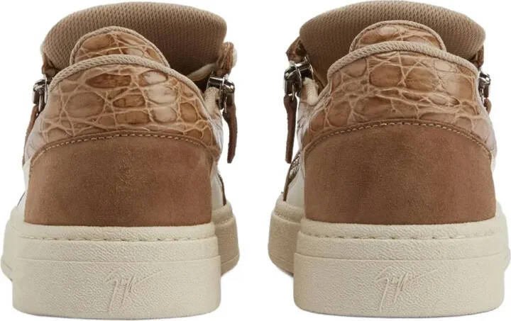 Crocodile-Effect Zip Low-Top Sneakers - Image 2