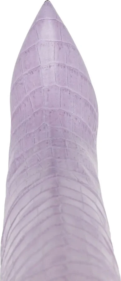 Crocodile-Embossed 100mm Leather Boots - Image 4