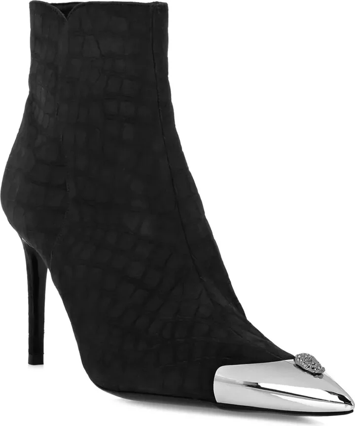 Crocodile-Embossed Ankle Boots - Image 2