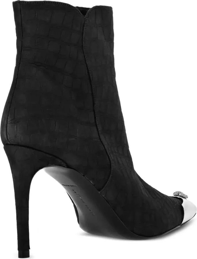 Crocodile-Embossed Ankle Boots - Image 3