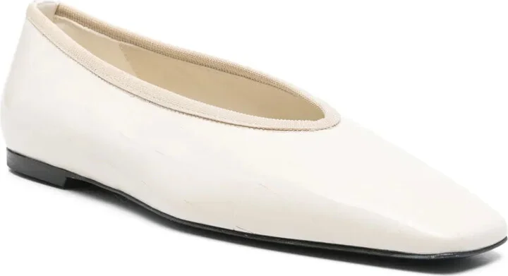 Crocodile-Embossed Ballet Flats - Image 2