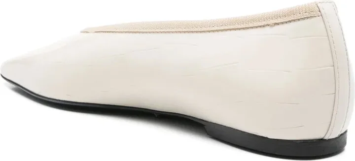 Crocodile-Embossed Ballet Flats - Image 3